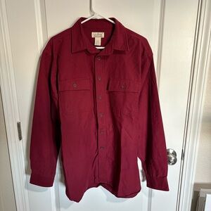 L L Bean Burgundy Casual Button Up